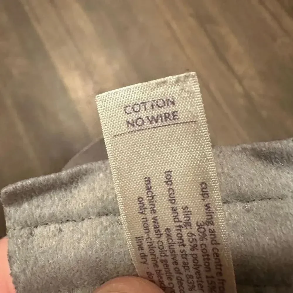Cacique two tone gray jersey knit cotton no wire 44DD bra